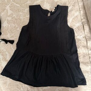 J. Crew Factory Eyelet Peplum Sleeveless Top Sz M